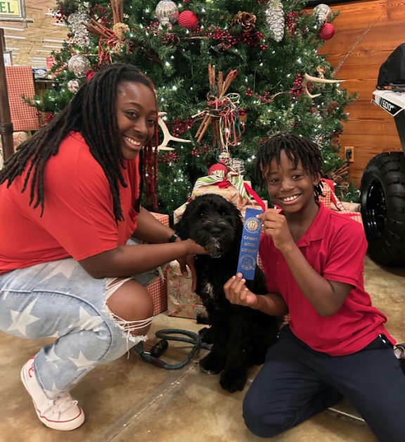 Jordan's PWD sitting on a dock